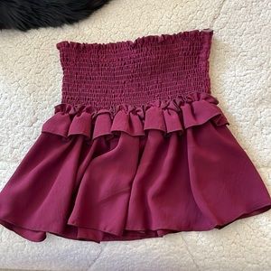 Pants Store maroon skirt. Never worn with tags. Can also be worn as a top.